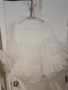 White Layered Tulle Circle Skirt